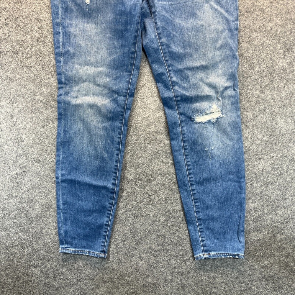 Madewell‎ Jeans Women's 30 9" High Riser Skinny Stretch Light Blue Distressed - Picture 2 of 14